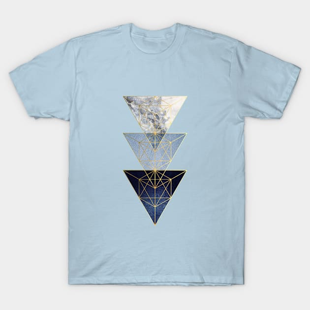 Navy and Gold Geometric T-Shirt by UrbanEpiphany